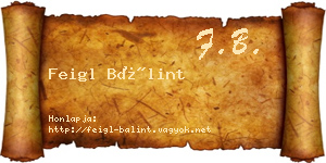 Feigl Bálint névjegykártya